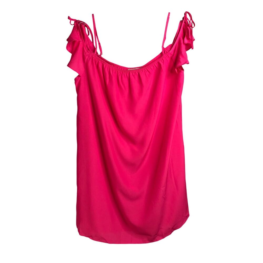 ASTR The Label‎ Mini Dress Womens Size Petite Hot Pink Off Shoulder Tie Strap